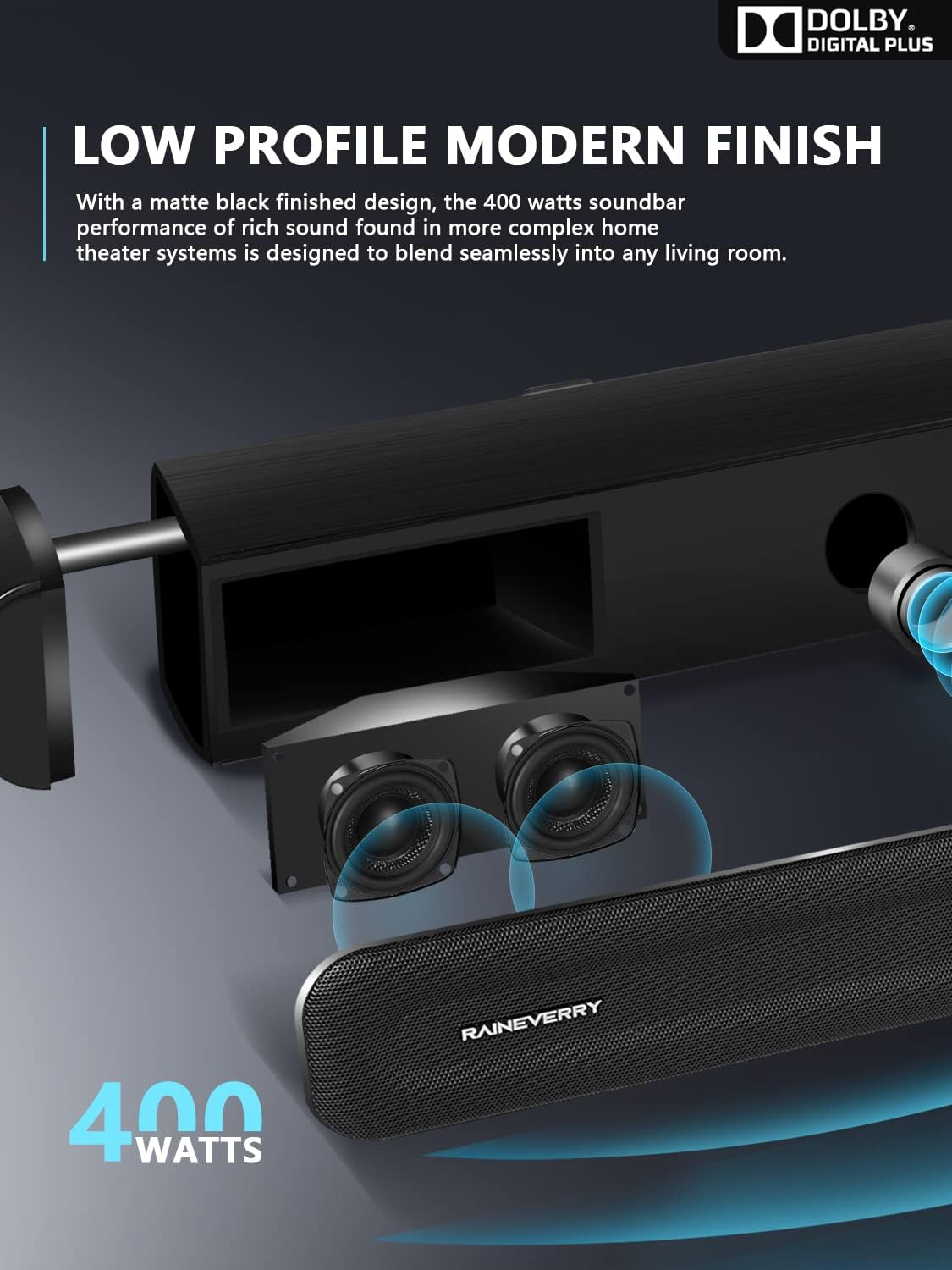 5.1 CH Surround Sound Bar with Dolby Audio, Sound Bars for TV with Wireless Subwoofer, Dolby Digital Plus, Bluetooth 5.0, Surround Sound Framework for Home Theater, Works with 4K & HD TVs| HDMI & Optical