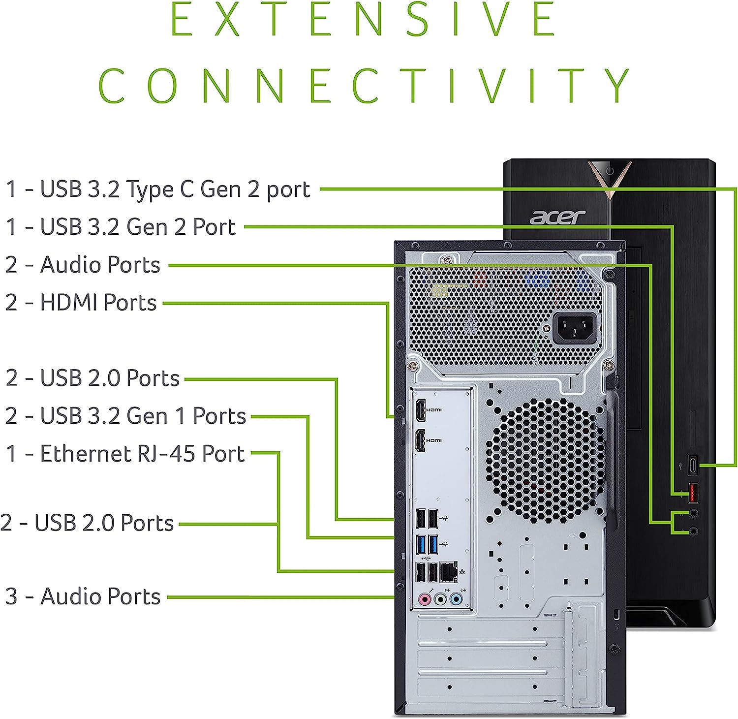 Acer Aspire TC-1760-UA92 Desktop | 12th Gen Intel Core i5-12400 6-Core Processor | 12GB 3200MHz DDR4 | 512GB NVMe M.2 SSD | 8X DVD | Intel Wireless Wi-Fi 6 AX201 | Bluetooth 5.2 | Windows 11 Home