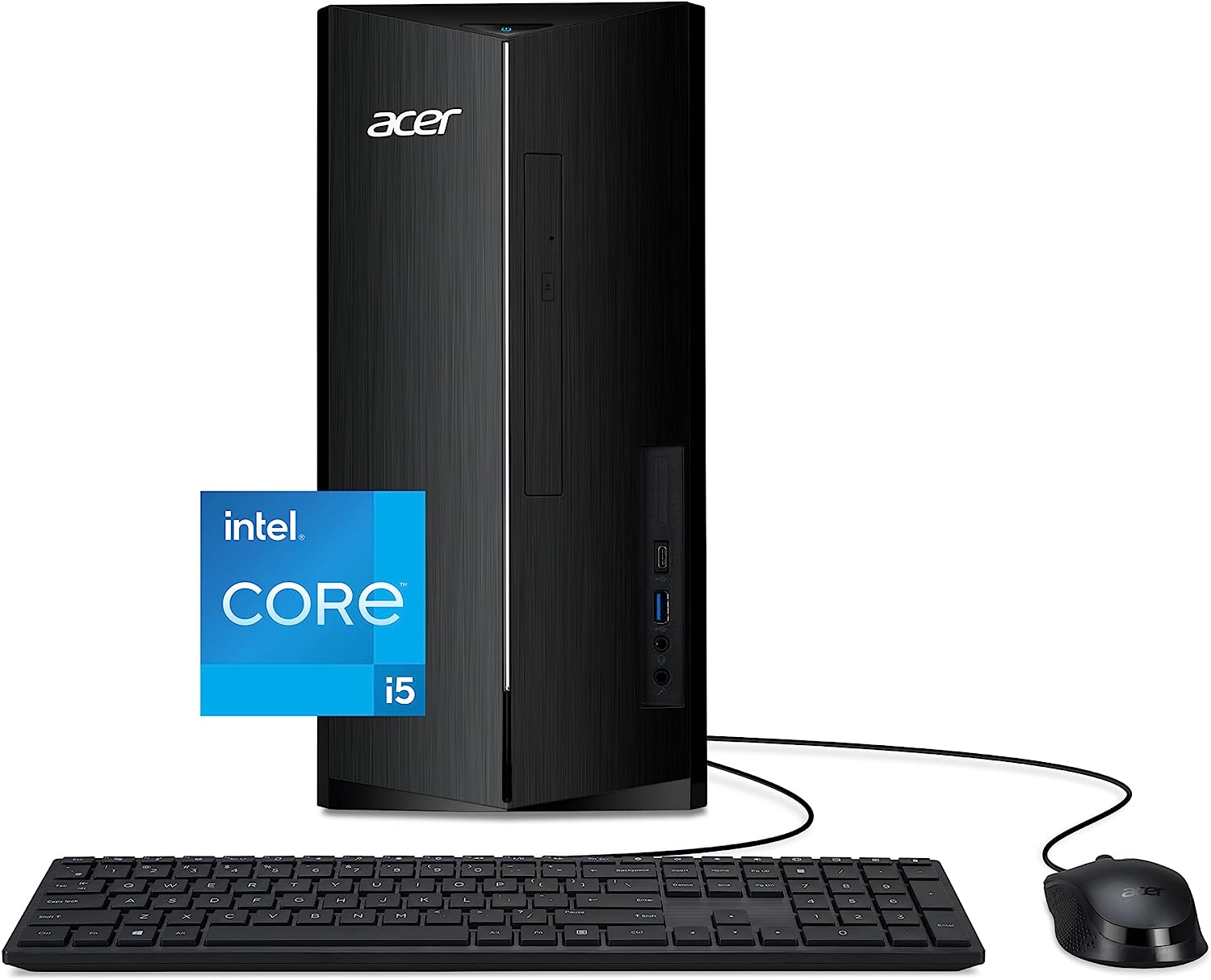 Acer Aspire TC-1760-UA92 Desktop | 12th Gen Intel Core i5-12400 6-Core Processor | 12GB 3200MHz DDR4 | 512GB NVMe M.2 SSD | 8X DVD | Intel Wireless Wi-Fi 6 AX201 | Bluetooth 5.2 | Windows 11 Home