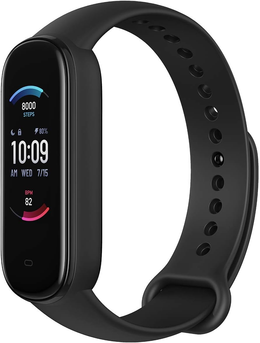 Amazfit Band 5 Activity Fitness Tracker with Alexa Built-in, 15-Day Battery Existence, Blood Oxygen, Heart Rate, Sleep & Stress Monitoring, 5 ATM Water Resistant, Fitness Watch for Men Women Kids, Black