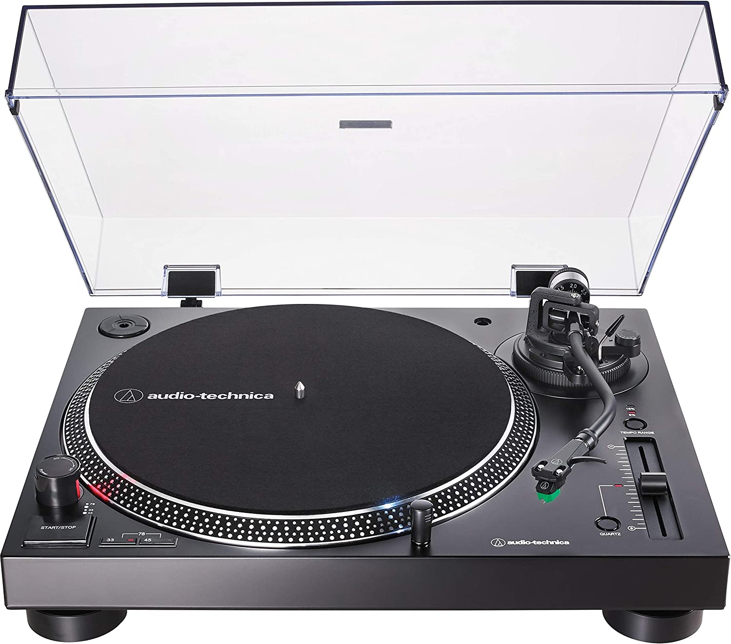 Audio-Technica AT-LP120XUSB-BK Direct-Drive Turntable (Analog & USB), Fully Manual, Hi-Fi, 3 Speed, Convert Vinyl to Digital, Anti-Skate and Variable Pitch Authority Black