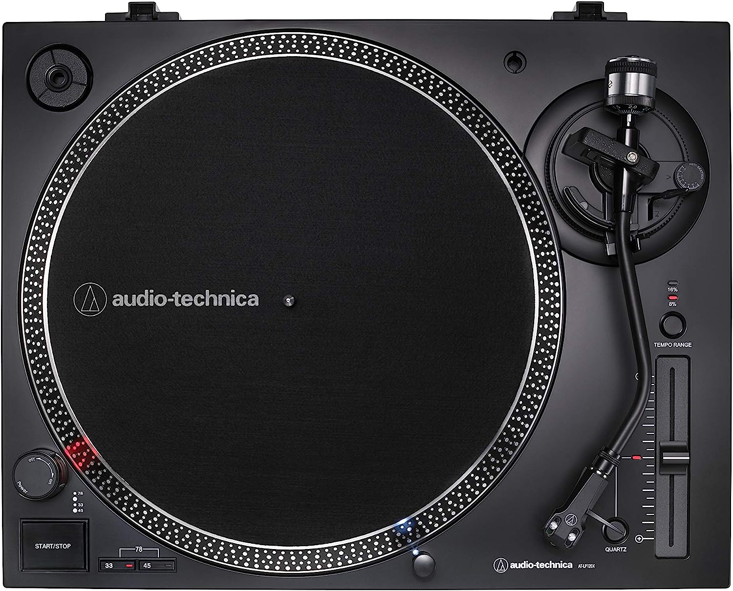 Audio-Technica AT-LP120XUSB-BK Direct-Drive Turntable (Analog & USB), Fully Manual, Hi-Fi, 3 Speed, Convert Vinyl to Digital, Anti-Skate and Variable Pitch Authority Black