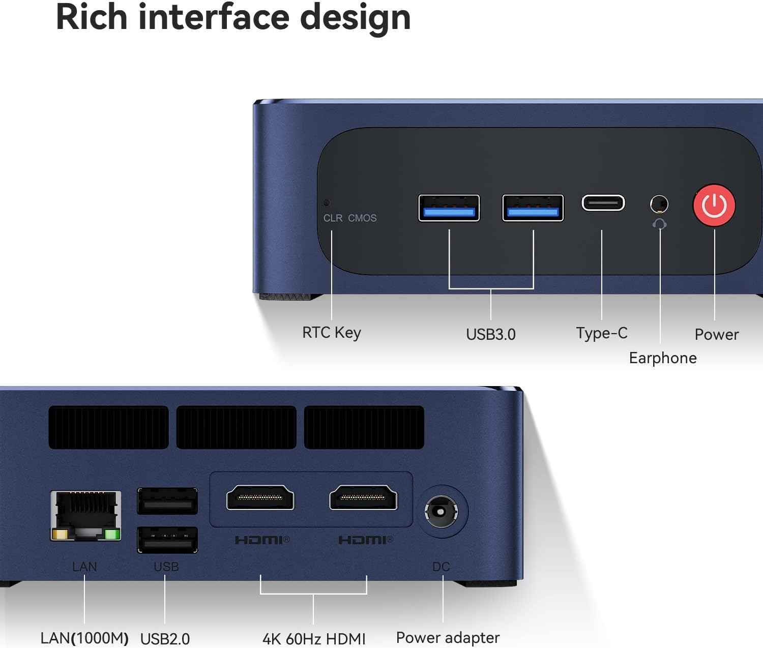 Beelink SEi8 Mini PC 8th Gen Intel i5-8259U(4C/8T Up to 3.8GHz), Mini Desktop Computer 16GB DDR4 500GB M.2 NVMe SSD, WiFi 5, BT5.0, Gigabit Ethernet, 4K Dual HDMI, Auto Power On/WOL for Home/Office