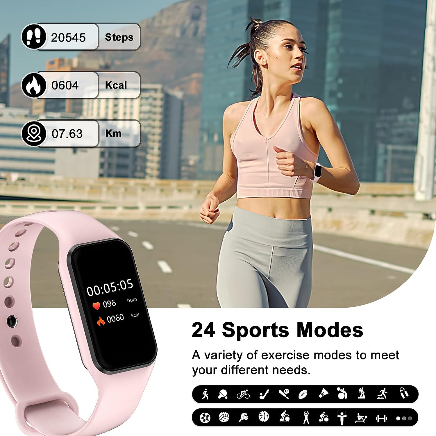 Blackview Fitness Tracker with 24/7Heart Rate Blood Oxygen Monitor Sleep Tracking Step Calorie Counter Pedometer IP68 Waterproof for Android Phones iPhones Women Men Kids