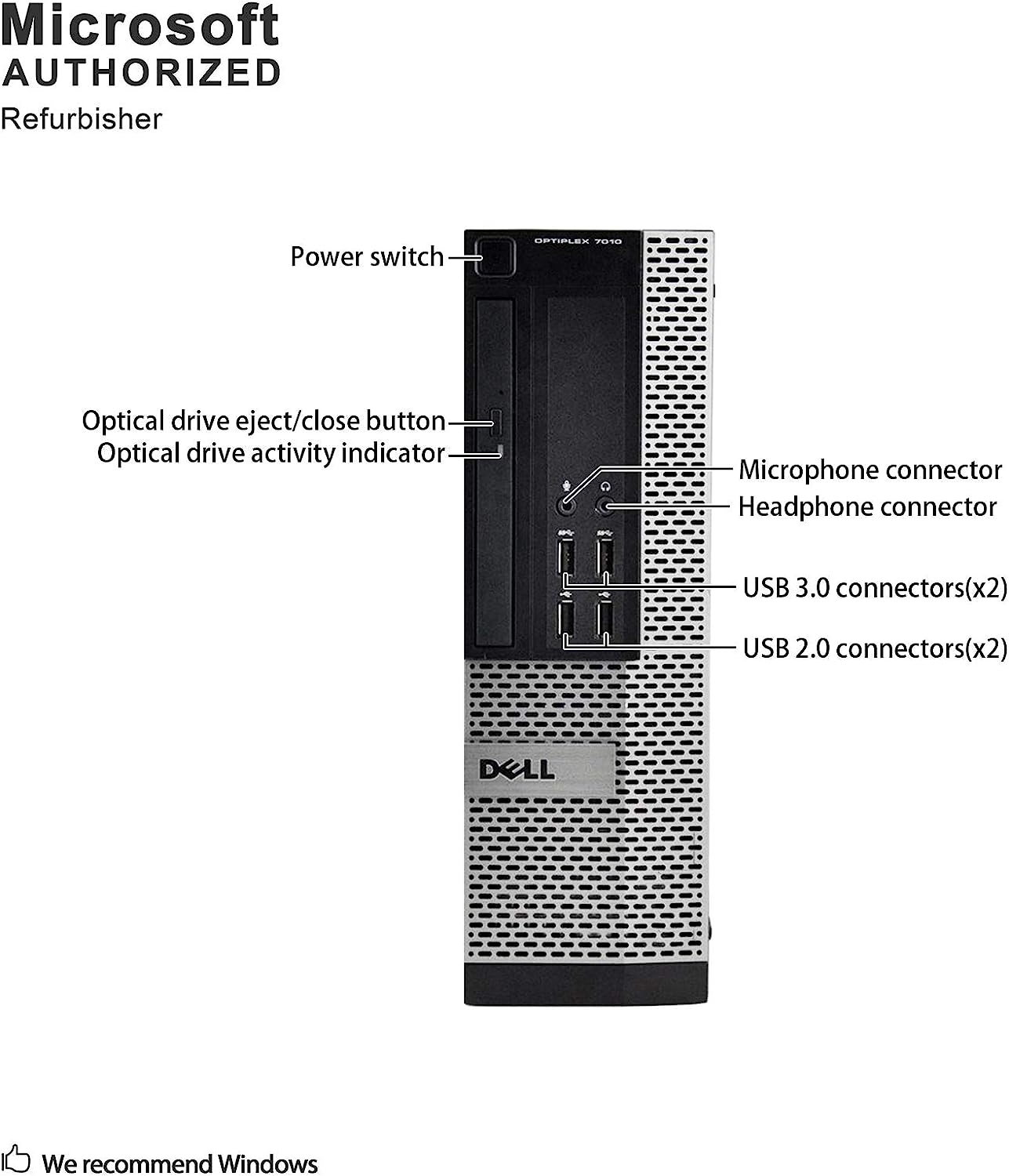 Dell Optiplex 7010 Business Desktop Computer (Intel Quad Core i5-3470 3.2GHz, 16GB RAM, 2TB HDD, USB 3.0, DVDRW, Windows 10 Professional (Renewed)