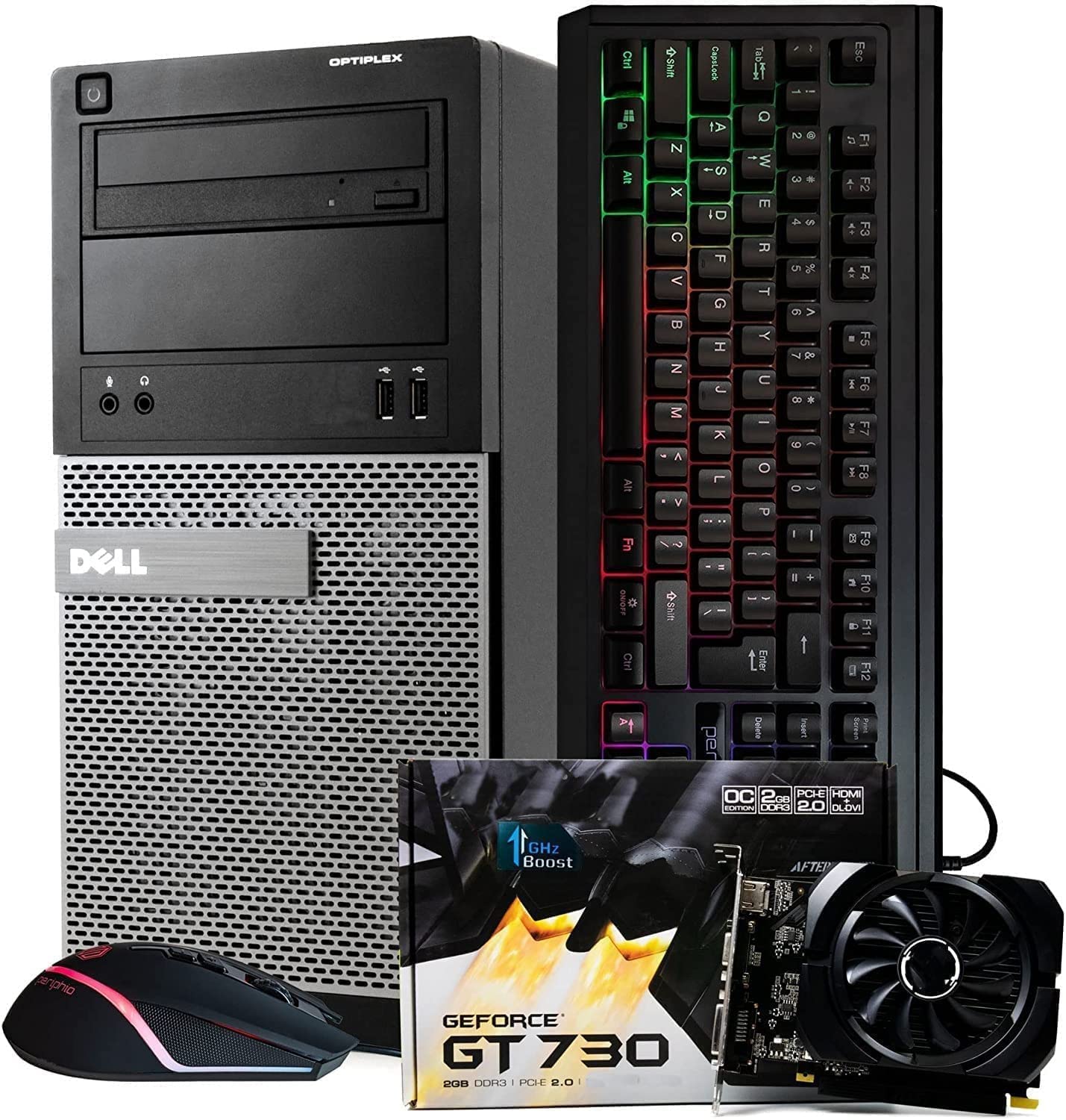 Dell OptiPlex Computer Desktop PC, Intel Core i5 3rd Gen 3.2 GHz, 16GB RAM, 2TB HDD, New 22 Inch LED Monitor, RGB Keyboard and Mouse, WiFi, Windows 10 Pro (Renewed)