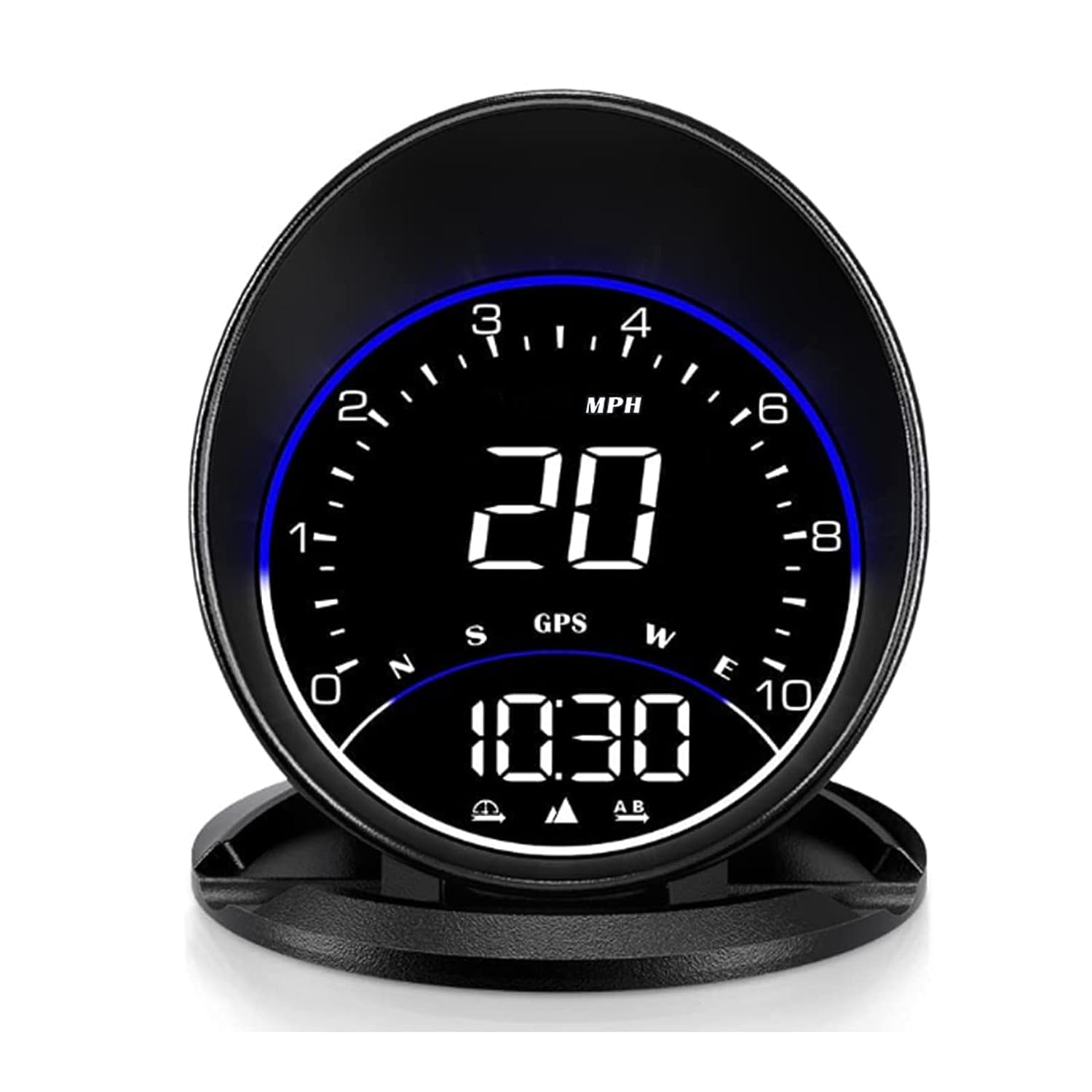 Digital GPS Speedometer, VEESA Car Universal HUD Head Up Display, GPS Smart Gauge Speedometer with Speed MPH Compass Fatigued Driving Alert Overspeed Alarm Trip Meter for All Vehicle (Black)