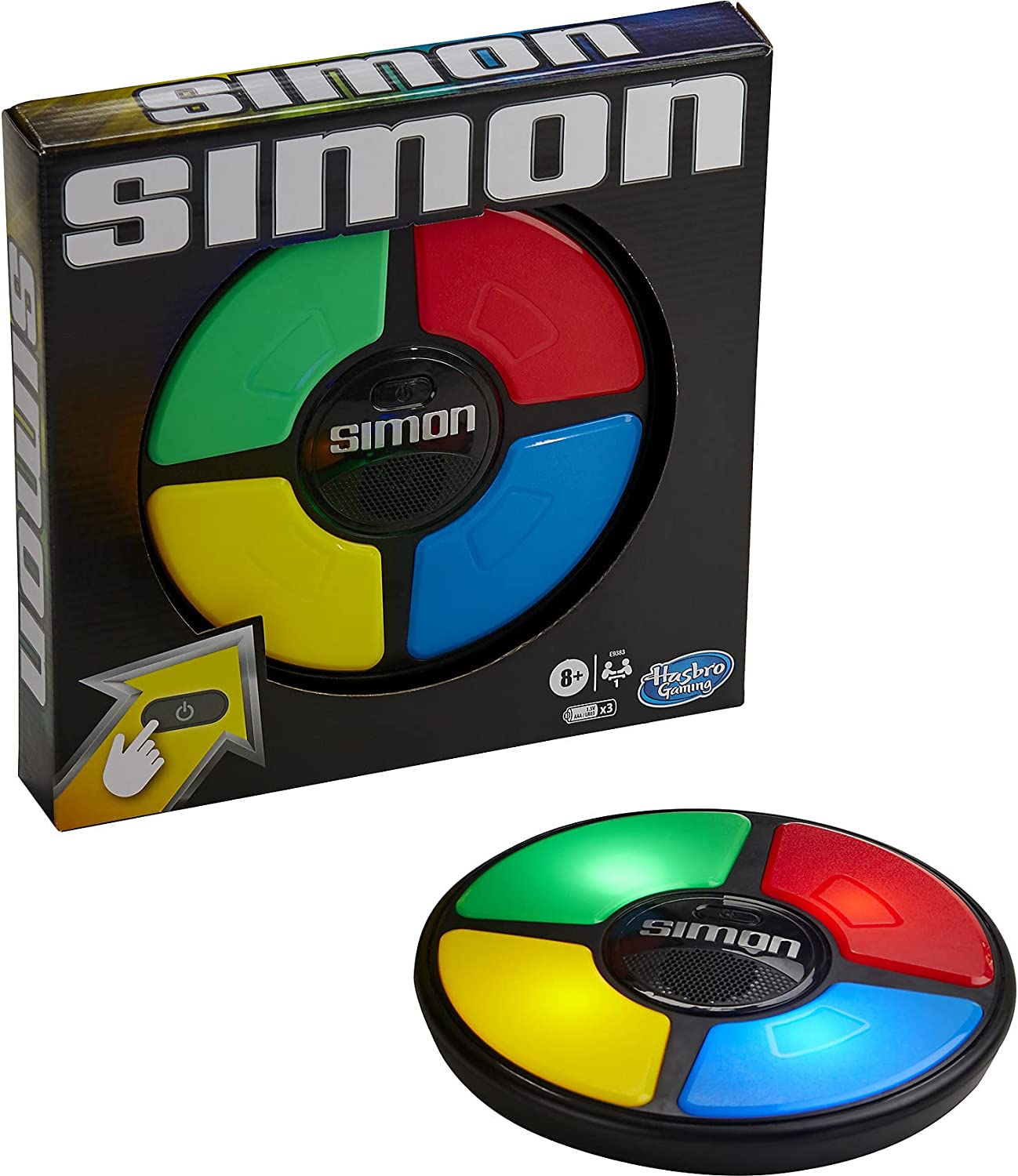 Hasbro Gaming Simon Handheld Electronic Memory Game with Lights and Sounds for Kids Ages 8 and Up