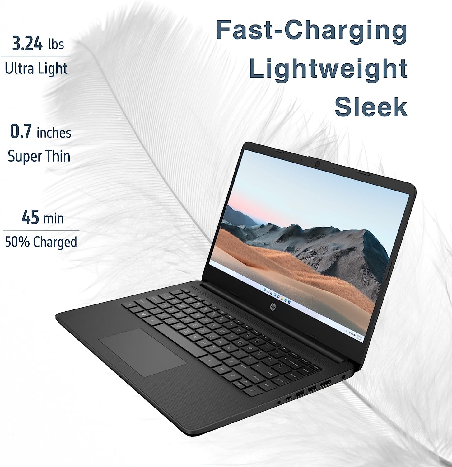 HP 2022 Stream 14'' HD Laptop, Intel Celeron N4020 Dual-core Processor, 4GB DDR4 RAM, 64GB eMMC, 1 Year Office 365, Webcam, HDMI, Windows 10S, White, 32GB SnowBell USB Card