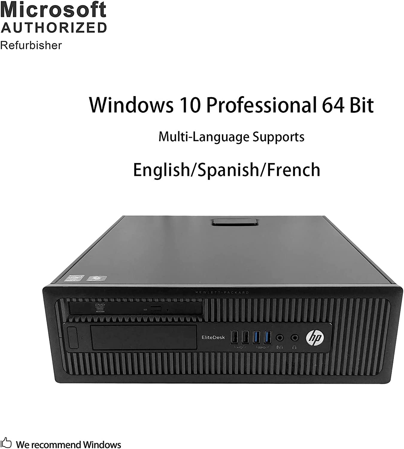 HP EliteDesk 800 G1 SFF High Performance Business Desktop Computer, Intel Quad Core i5-4590 upto 3.7GHz, 16GB RAM, 1TB HDD, 256GB SSD (boot), DVD, WiFi, Windows 10 Professional (Renewed)