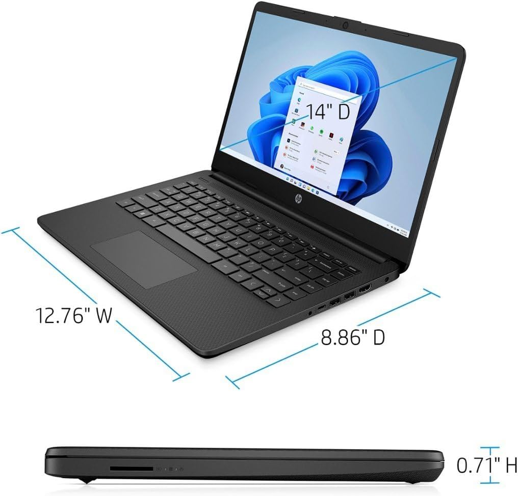 HP Stream 14-inch Laptop, Intel Celeron N4000, 4 GB RAM, 64 GB eMMC, Windows 10 Home in S Mode With Office 365 Personal For 1 Year (14-cb185nr, Royal Blue)