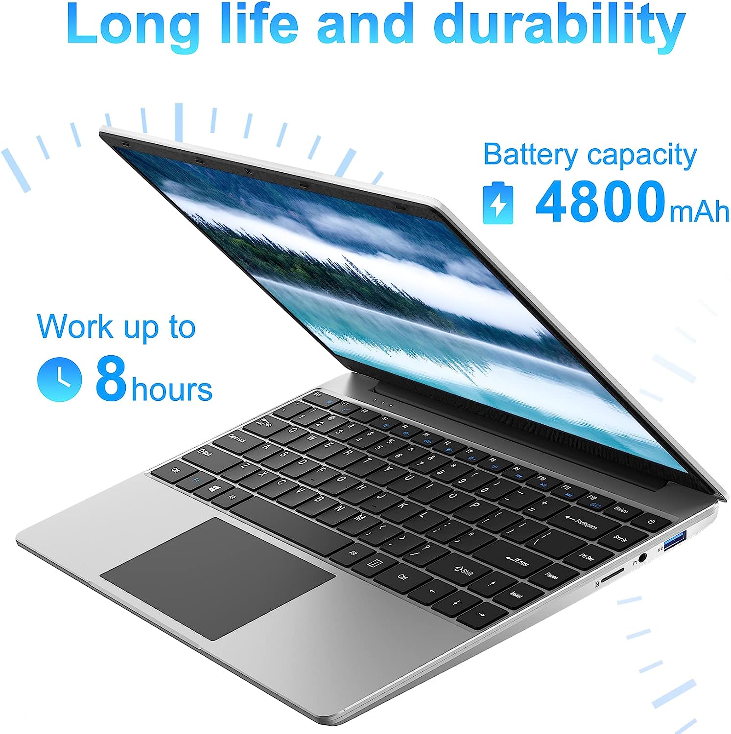 jumper Laptop 12GB DDR4 256GB SSD, Intel Celeron Quad Core CPU, Lightweight Computer with 14 Inch Full HD Display, Windows 11 Laptops, Dual Speakers, 2.4/5.0G WiFi, 35.52WH Battery, USB3.0, Type-C.