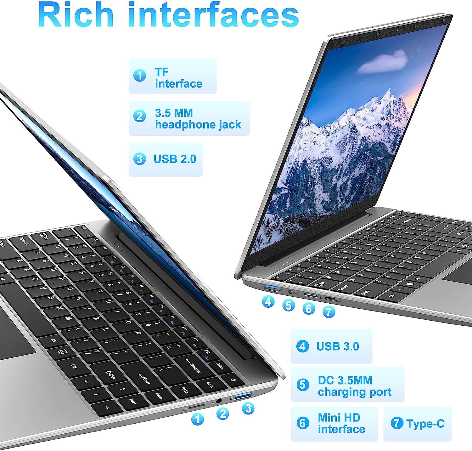 jumper Laptop 12GB DDR4 256GB SSD, Intel Celeron Quad Core CPU, Lightweight Computer with 14 Inch Full HD Display, Windows 11 Laptops, Dual Speakers, 2.4/5.0G WiFi, 35.52WH Battery, USB3.0, Type-C.