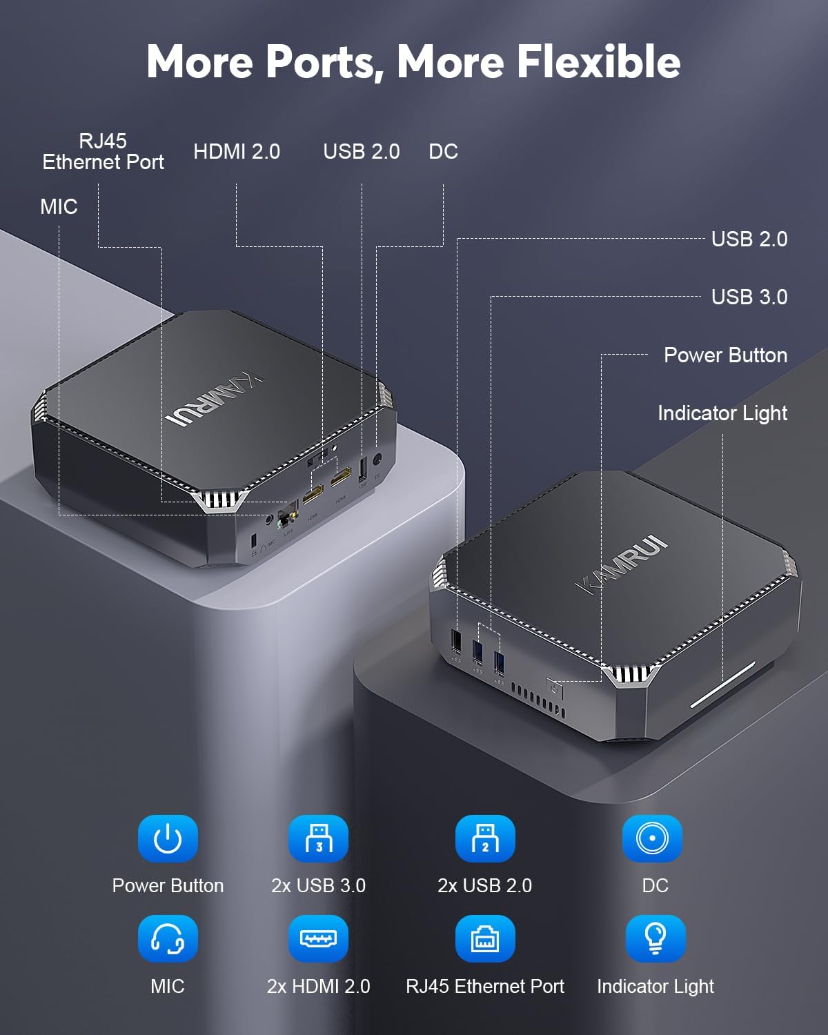 KAMRUI AK2 Plus Mini PC, Intel 12th Gen Alder Lake- N100(up to 3.4GHz) Mini Tower Computer, 16GB DDR4 RAM 500GB SSD Mini Computer Windows 11 Support 4K HD/WiFi 5/BT4.2/Gigabit Ethernet for Home/Office