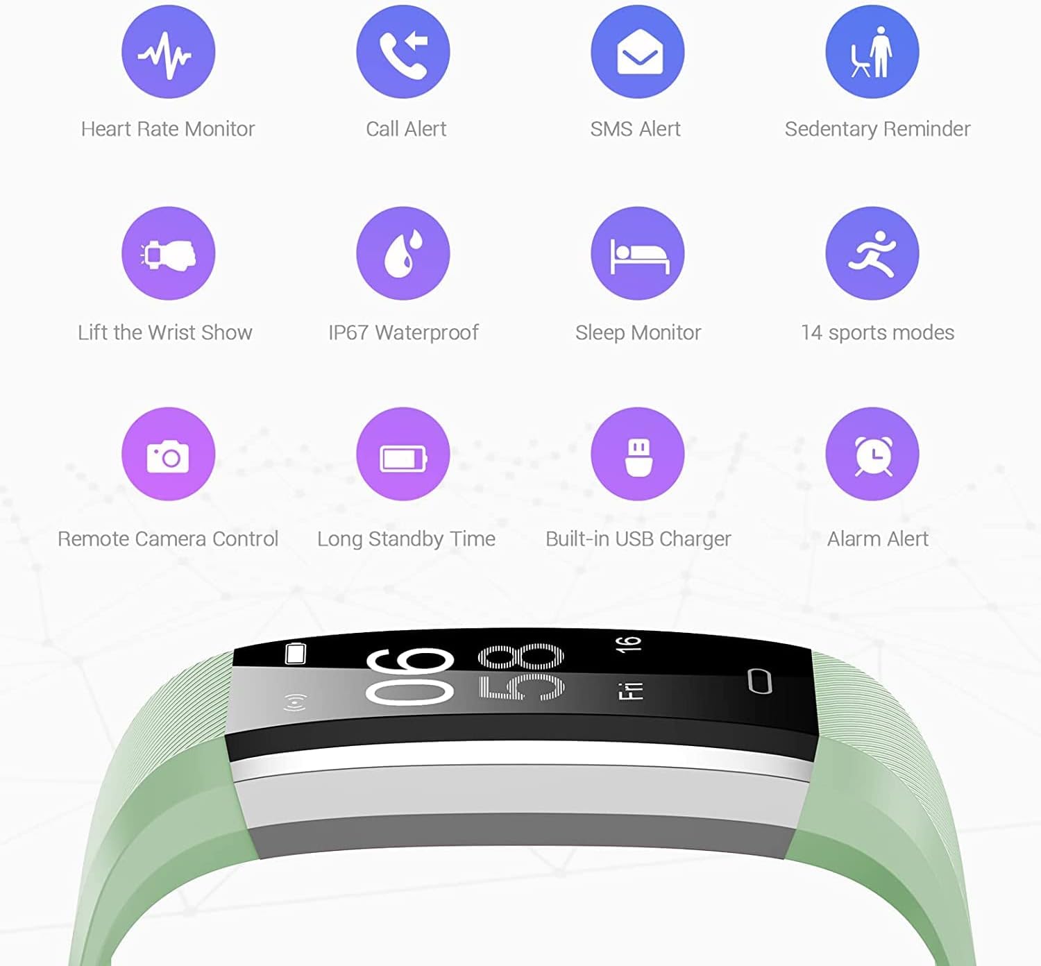 Kummel Fitness Tracker with Heart Rate Monitor, Waterproof Activity Tracker with Pedometer & Sleep Monitor, Calories, Step Tracking for Women Men Black