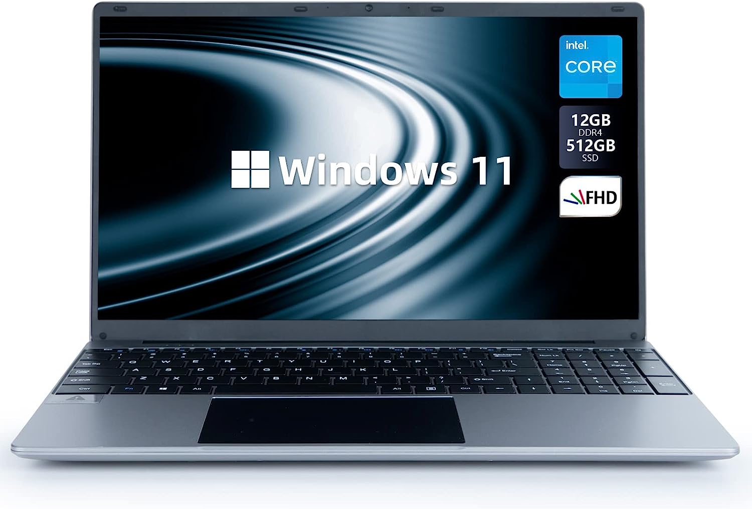 Laptop Computer, Chicbuy 15.6 Inch Laptop with 12GB DDR4 512GB SSD, Quad-Core Intel Celeron N5095 Processors, Pre-installed Windows 11, 1080P IPS FHD Display, USB 3.0, Bluetooth 4.2, 2.4/5G WiFi(Gray)