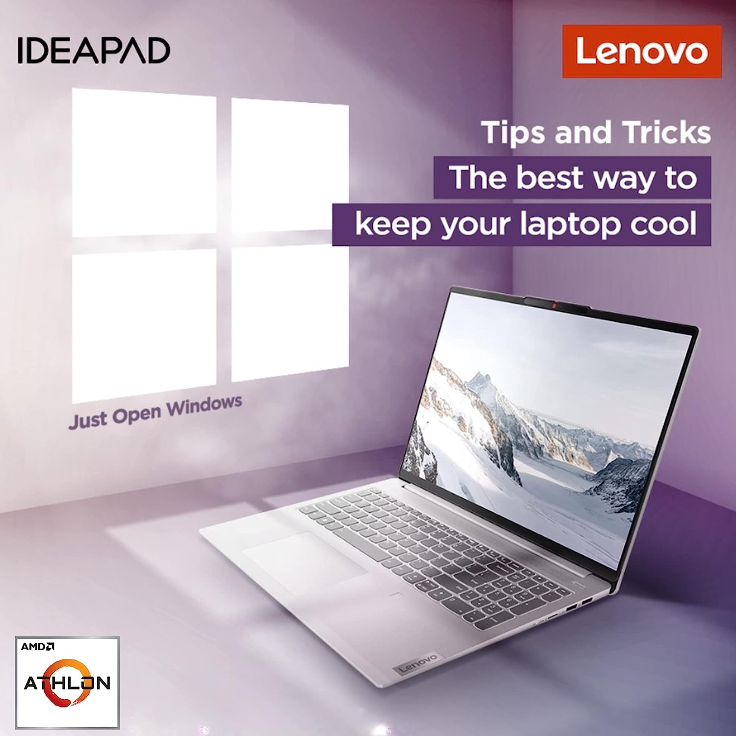 Lenovo IdeaPad, 20GB RAM, 1TB SSD, AMD Dual-core Processor, 15.6 Inch HD Anti-Glare Display, Long Battery Life Up to 9.5Hr, HDMI, SD Card Reader, Windows 11, 1 Season Microsoft 365