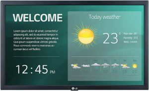 LG 22” 22SM3G-B Series IPS FHD LED Back-lit Digital Display with Embedded CMS, Quad Core SoC with webOS™ 4.0, Smart Signage Platform, & Built-in WiFi,Black
