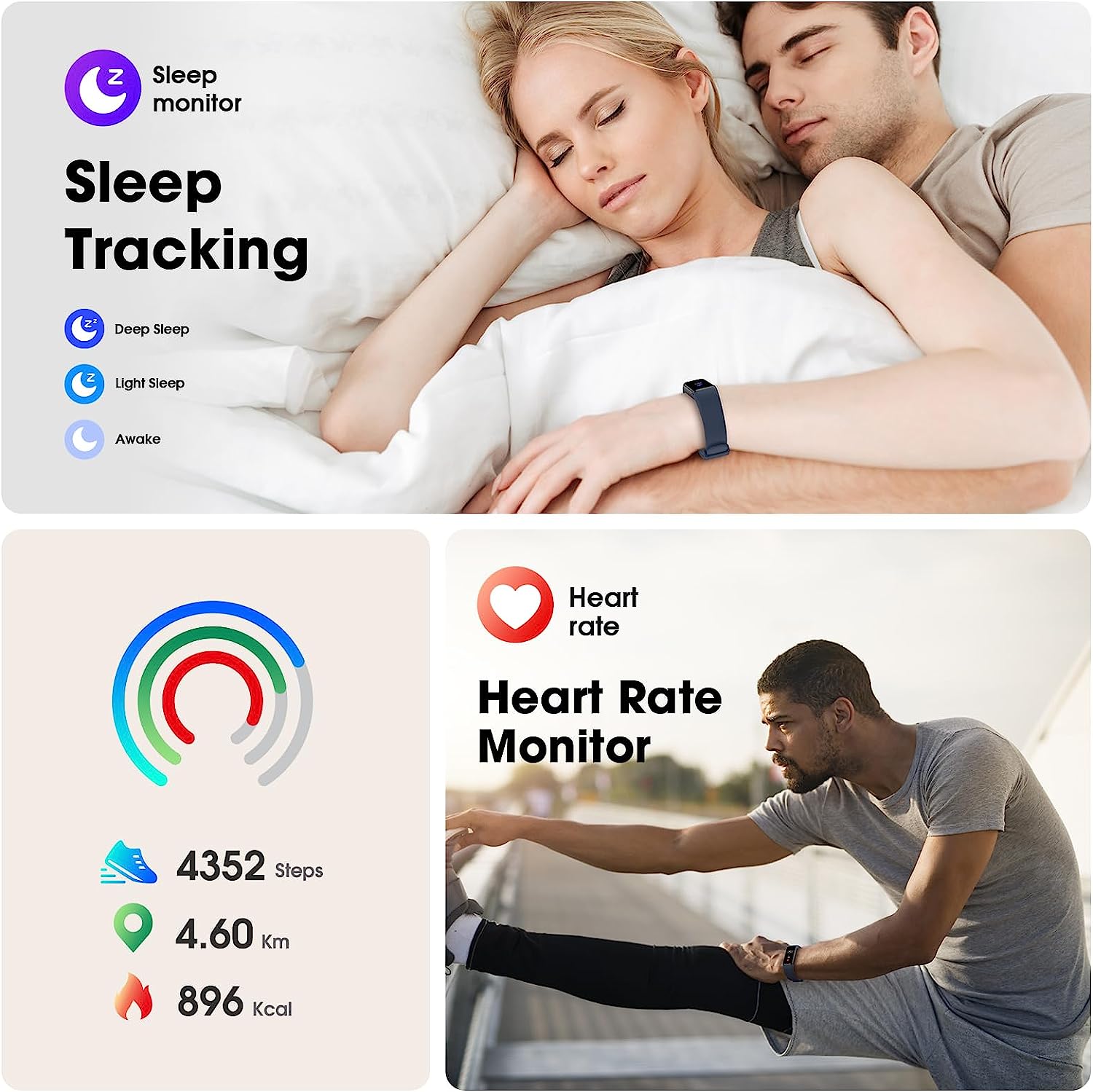 LIVIKEY Deed Fitness Tracker Compatible with Alexa Built-in, Heart Rate, Blood Oxygen, Sleep Monitor, Fitness Watch with Pedometer, IP68 Swimming Waterproof, Smart Watch with Step Tracker