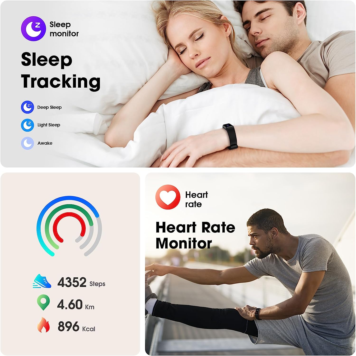 LIVIKEY Fitness Tracker Watch with Heart Rate Monitor, Step Counter IP67 Waterproof Activity Tracker with Pedometer & Sleep Monitor, Calories, Step Tracking for Women Men Compatible with Android iOS
