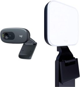Logitech C270 HD Webcam, 720p, Widescreen HD Video Calling,Light Correction, Noise-Reducing Mic, For Skype, FaceTime, Hangouts, WebEx, PC/Mac/Laptop/Macbook/Tablet - Black