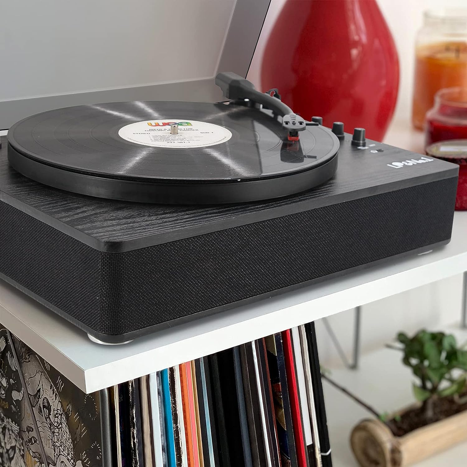 LP&NO.1 Record Player Bluetooth Turntable with Built-in Speakers and USB Play&Recording Belt-Driven Vintage Phonograph Record Player 3 Speed for Entertainment and Home Decoration