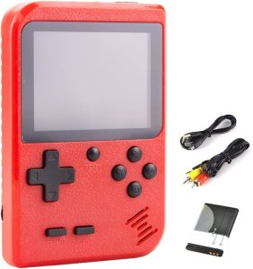 Mini Handheld Game Console for Kids with 400 Classic Retro Games, 1020mAh Rechargeable Battery, 2.8 Inch Screen, Birthday Game Toy for Boy Girl (Red)