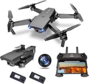 NEHEME NH525 Foldable Drones with 1080P HD Camera for Adults, RC Quadcopter WiFi FPV Live Video, Altitude Hold, Headless Mode, One Key Take Off for Kids or Beginners with 2 Batteries