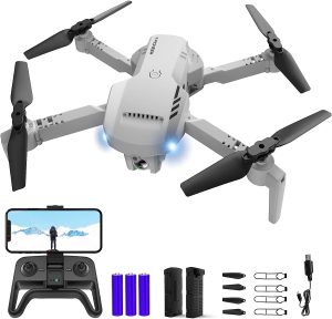 RADCLO Mini Drone with Camera – 1080P HD FPV Foldable Drone with Carrying Scenario, 2 Batteries, 90° Adjustable Lens, One Key Take Off/Land, Altitude Hold, 360° Flip, Toys Gifts for Kids, Adults, beginners, Remote Controlled, Black