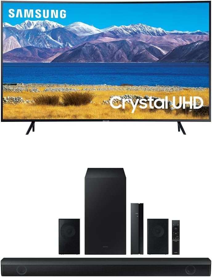 SAMSUNG 65-inch Class Curved UHD TU-8300 Series - 4K UHD HDR Smart TV with Alexa Built-in (UN65TU8300FXZA, 2020 Prototype) w/HW-B650 3.1. ch Soundbar w/Dolby Audio 2022