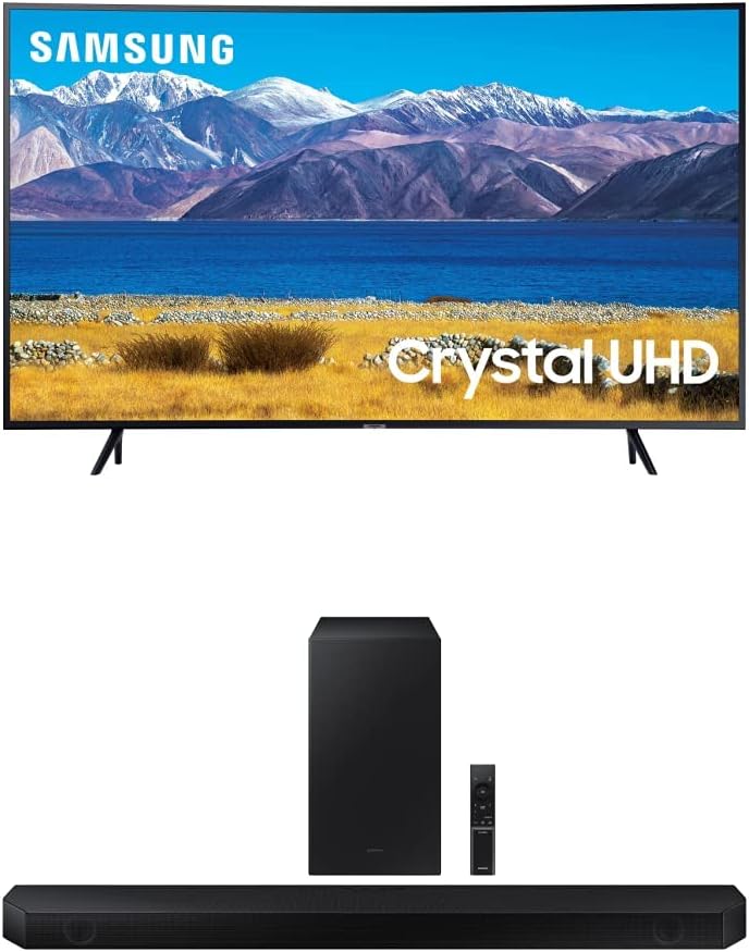 SAMSUNG 65-inch Class Curved UHD TU-8300 Series - 4K UHD HDR Smart TV with Alexa Built-in (UN65TU8300FXZA, 2020 Template) w/HW-B650 3.1. ch Soundbar w/Dolby Audio 2022