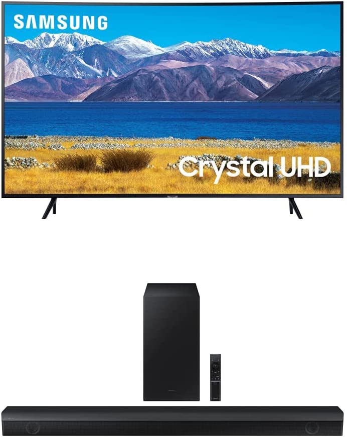 SAMSUNG 65-inch Class Curved UHD TU-8300 Series - 4K UHD HDR Smart TV with Alexa Built-in (UN65TU8300FXZA, 2020 Model) w/HW-B650 3.1. ch Soundbar w/Dolby Audio 2022