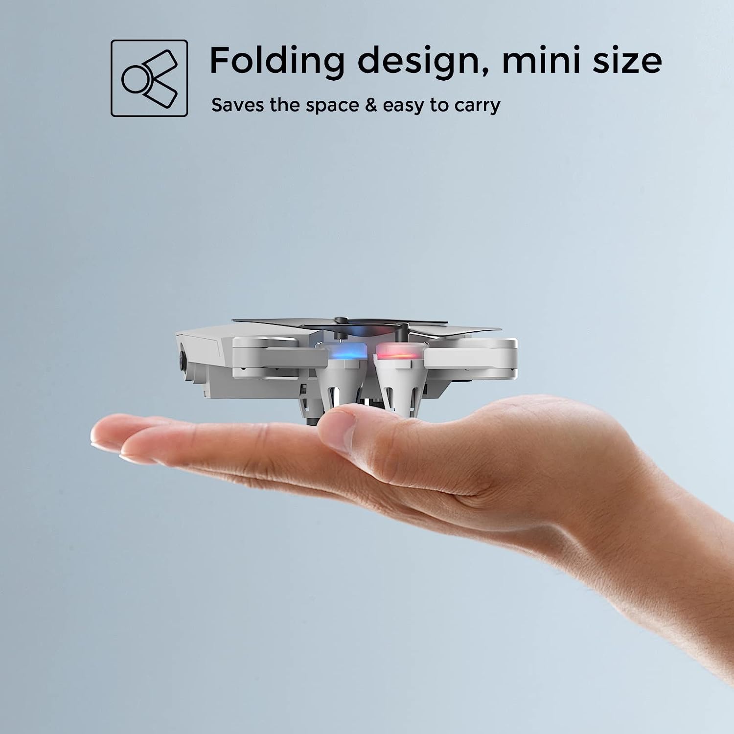 SIMREX X500 mini Drone Optical Flow Positioning RC Quadcopter with 720P HD Camera, Altitude Hold Headless Mode, Foldable FPV Drones WiFi Live Video 3D Flips Easy Fly Steady for Learning Dark Gray