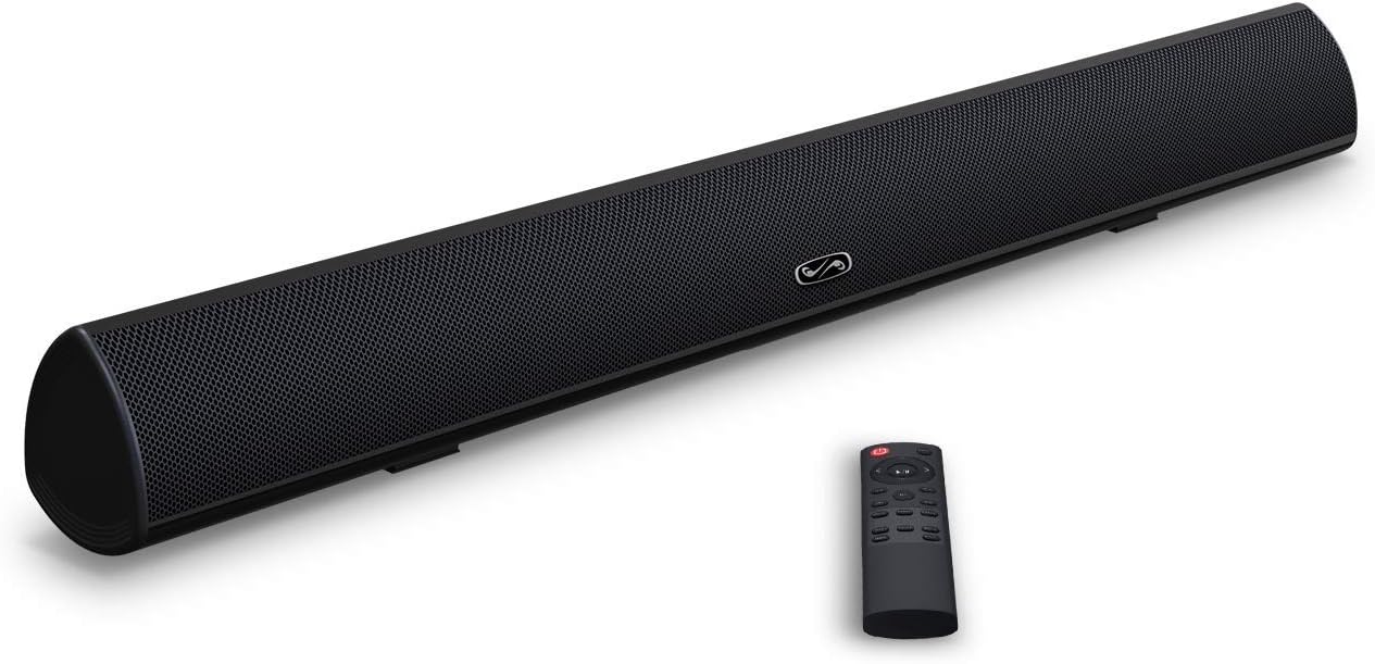 Soundbar, MEGACRA TV Sound Bar with Dual Bass Ports Wired and Wireless Bluetooth Home Theater System (Renewed)