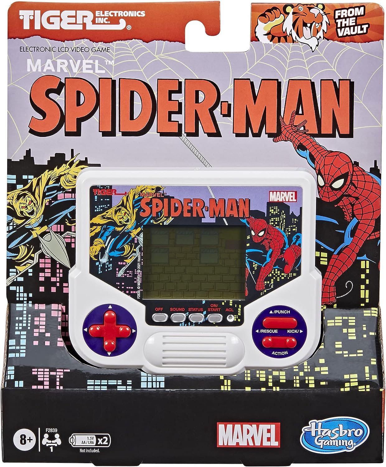 Tiger Electronics Marvel Spider-Man Electronic LCD Video Game, Retro-Inspired 1-Player Handheld Game, Ages 8 and Up