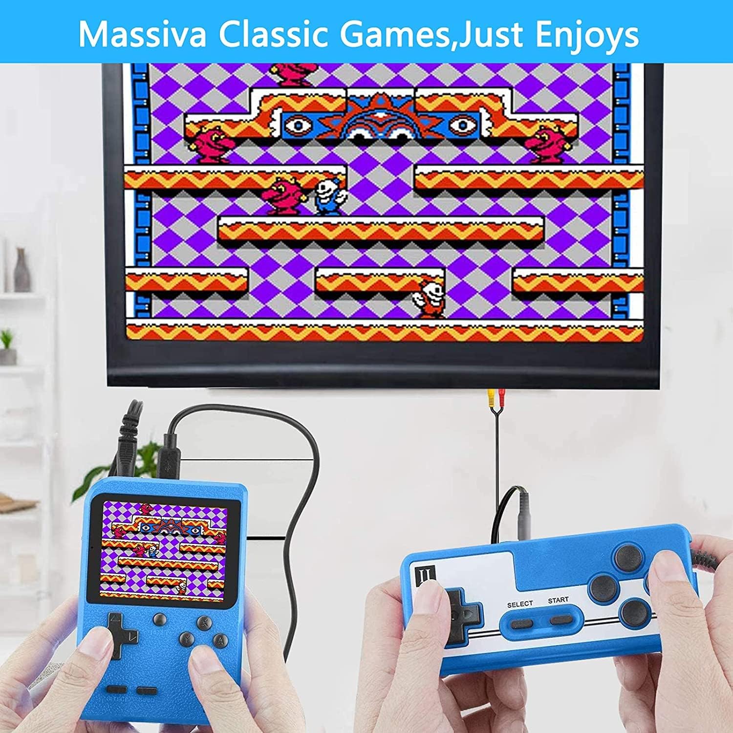 Tlsdosp Handheld Game Console, Portable Retro Video Game Console Upgrade 800 Classic FC Games, Large Battery Capacity of 1020mAh, USB Charging, Electronic Game Player Birthday Xmas Present Storage Bag