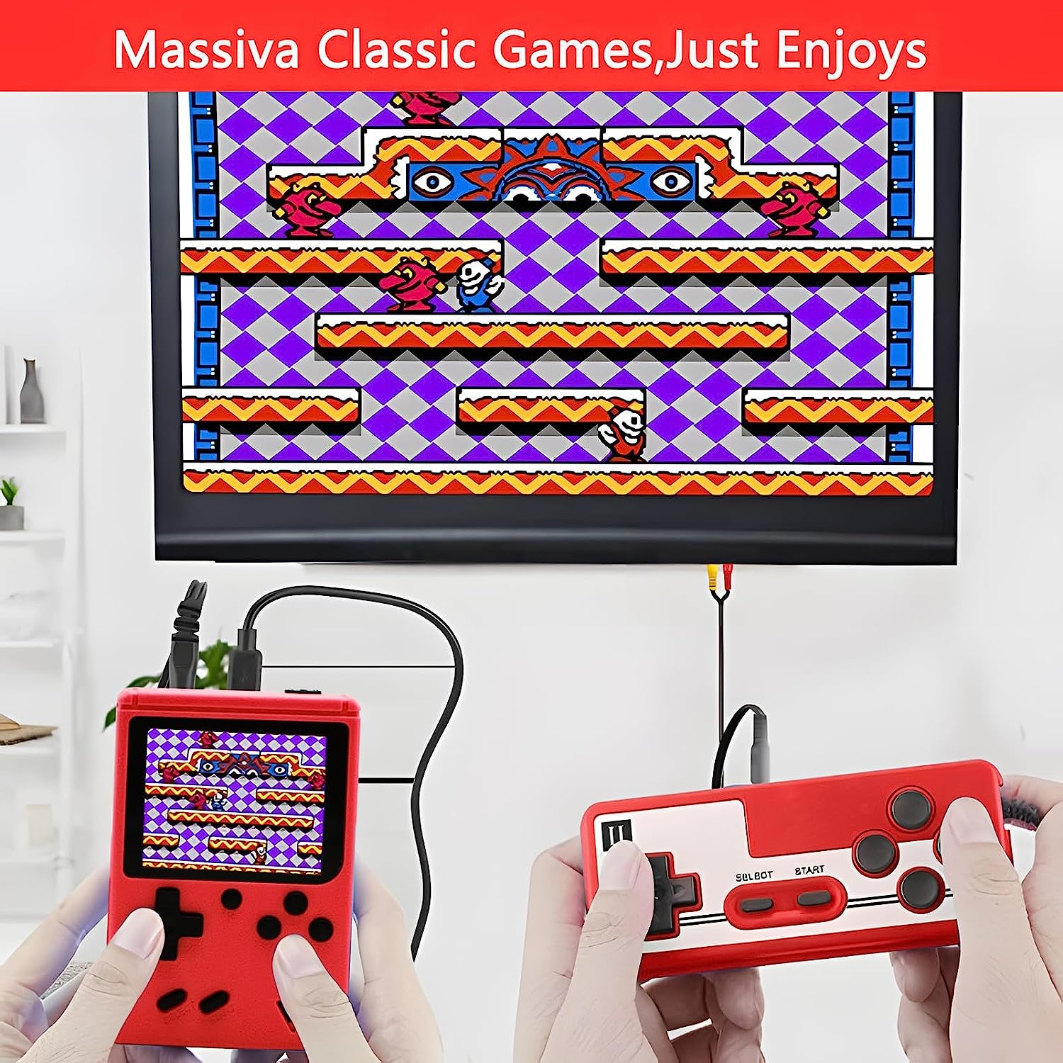 Tlsdosp Handheld Game Console, Portable Retro Video Game Console Upgrade 800 Classic FC Games, Large Battery Capacity of 1020mAh, USB Charging, Electronic Game Player Birthday Xmas Present Storage Bag