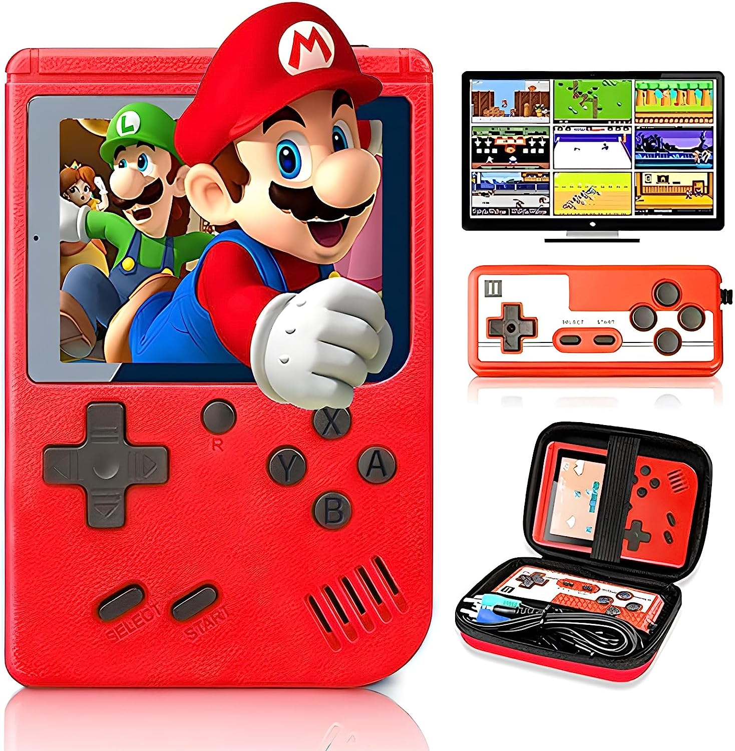 Tlsdosp Handheld Game Console, Portable Retro Video Game Console Upgrade 800 Classic FC Games, Large Battery Capacity of 1020mAh, USB Charging, Electronic Game Player Birthday Xmas Present Storage Bag