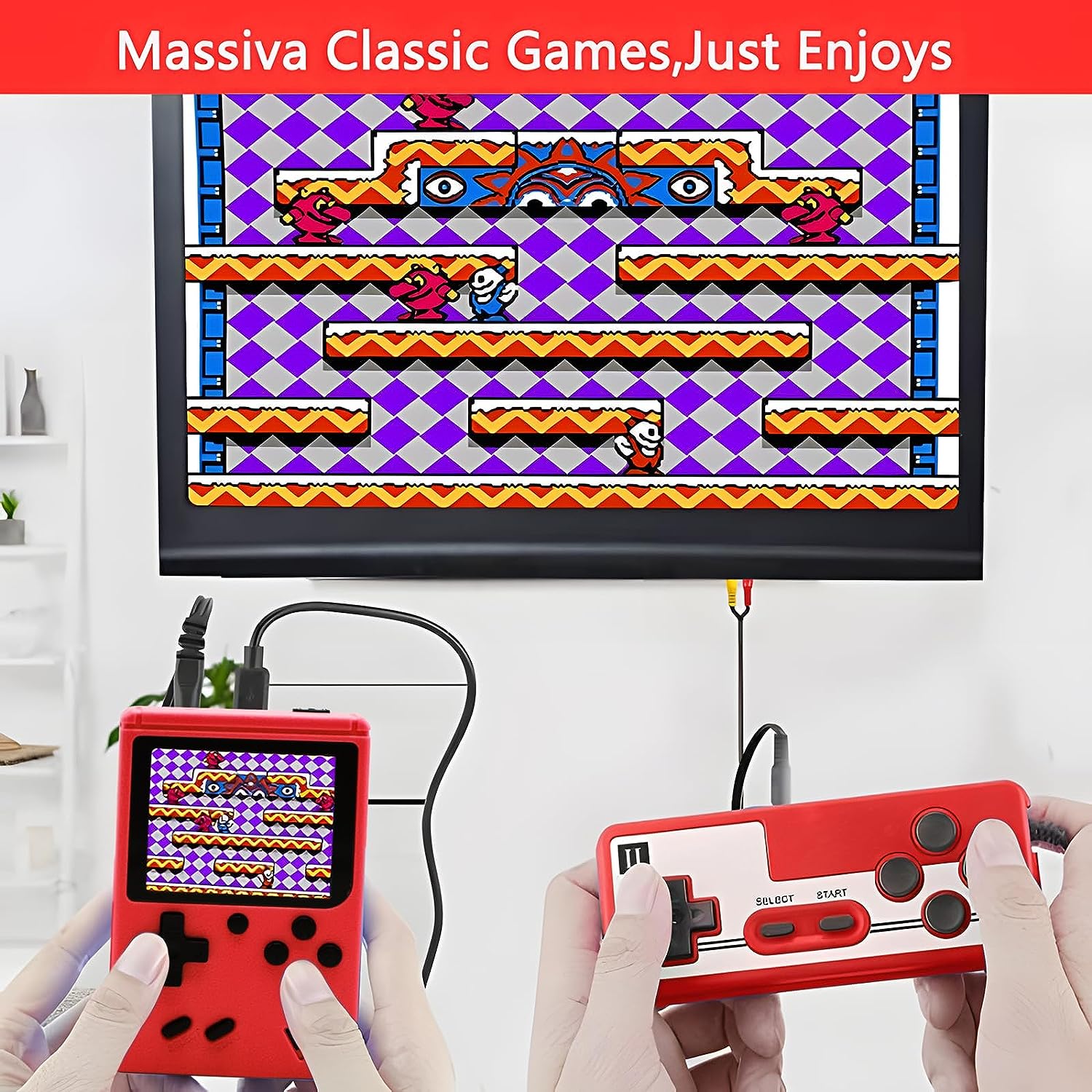 Tlsdosp Retro Handheld Game Console with 400 Classical FC Games-3.0 Inches Screen Portable Video Game Consoles with Protective Shell-Handheld Video Games Support for Connecting TV & Two Players (Blue)