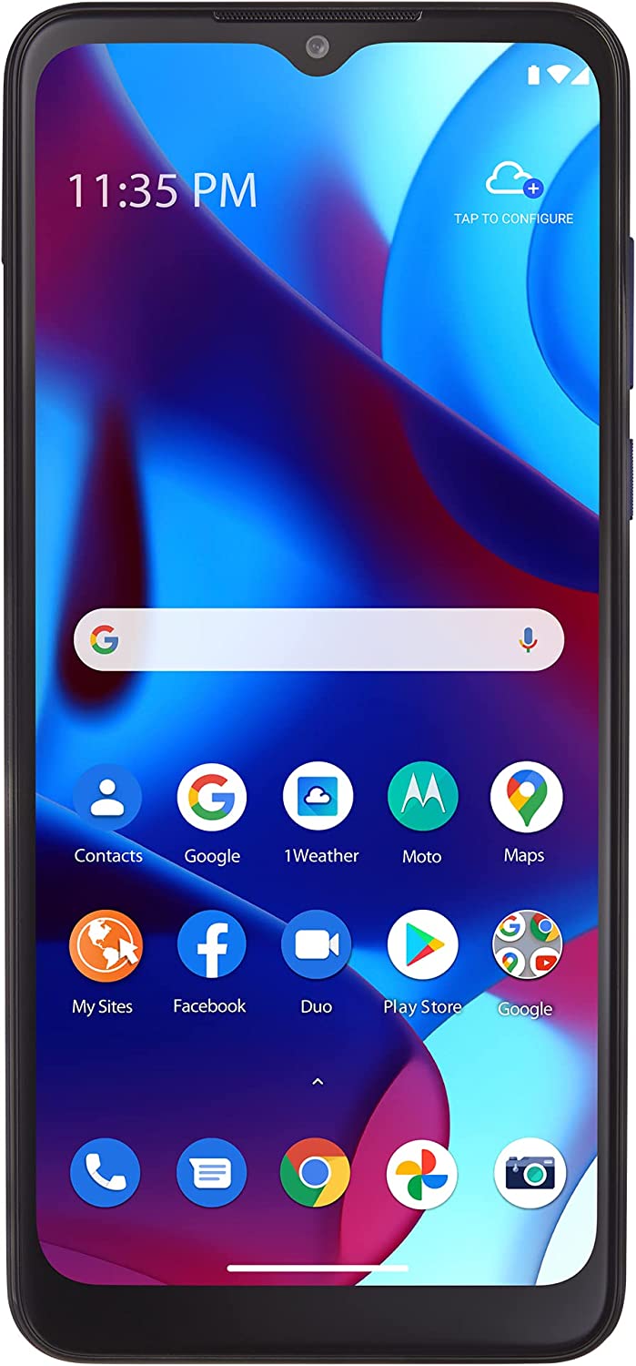 Tracfone Motorola moto g Pure (2021), 32GB, Blue – Prepaid Smartphone (Locked)