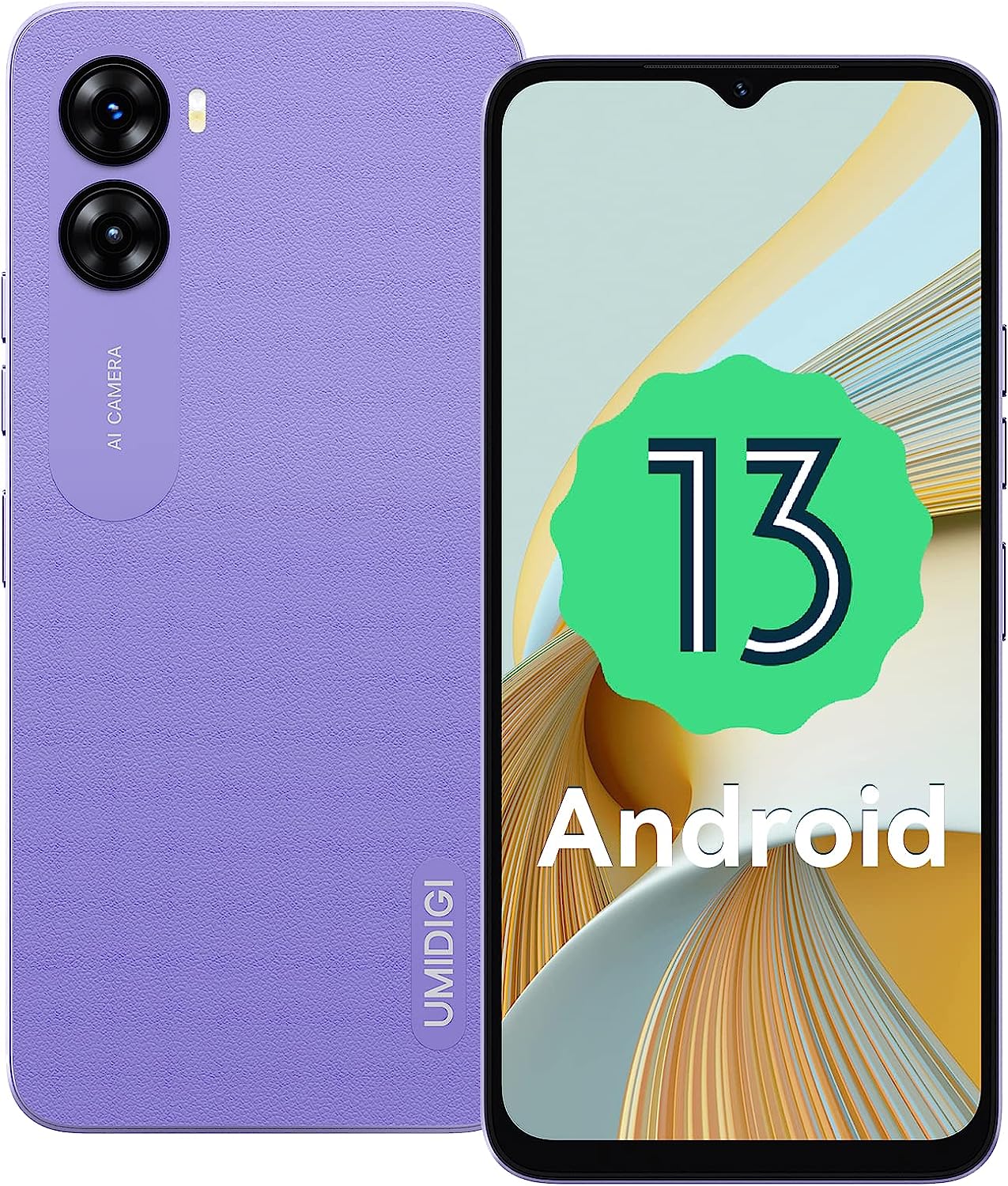 UMIDIGI Unlocked Smartphones G3, Android 13 Unlocked Smartphone, Dual Sim 4G LTE Mobile Phone, 4/64GB(1TBG Expandable), 6.52