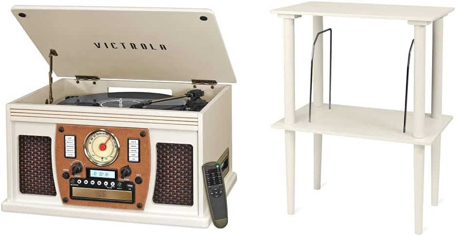 Victrola 8-in-1 Bluetooth Record Player & Multimedia Center, Built-in Stereo Speakers - Turntable, Wireless Music Streaming, Real Wood | Espresso