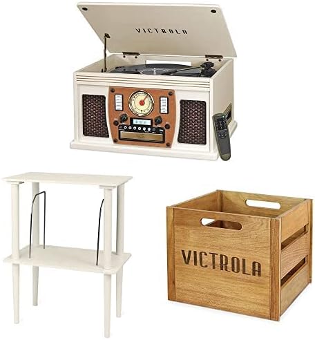 Victrola 8-in-1 Bluetooth Record Player & Multimedia Center, Built-in Stereo Speakers - Turntable, Wireless Music Streaming, Real Wood | Espresso