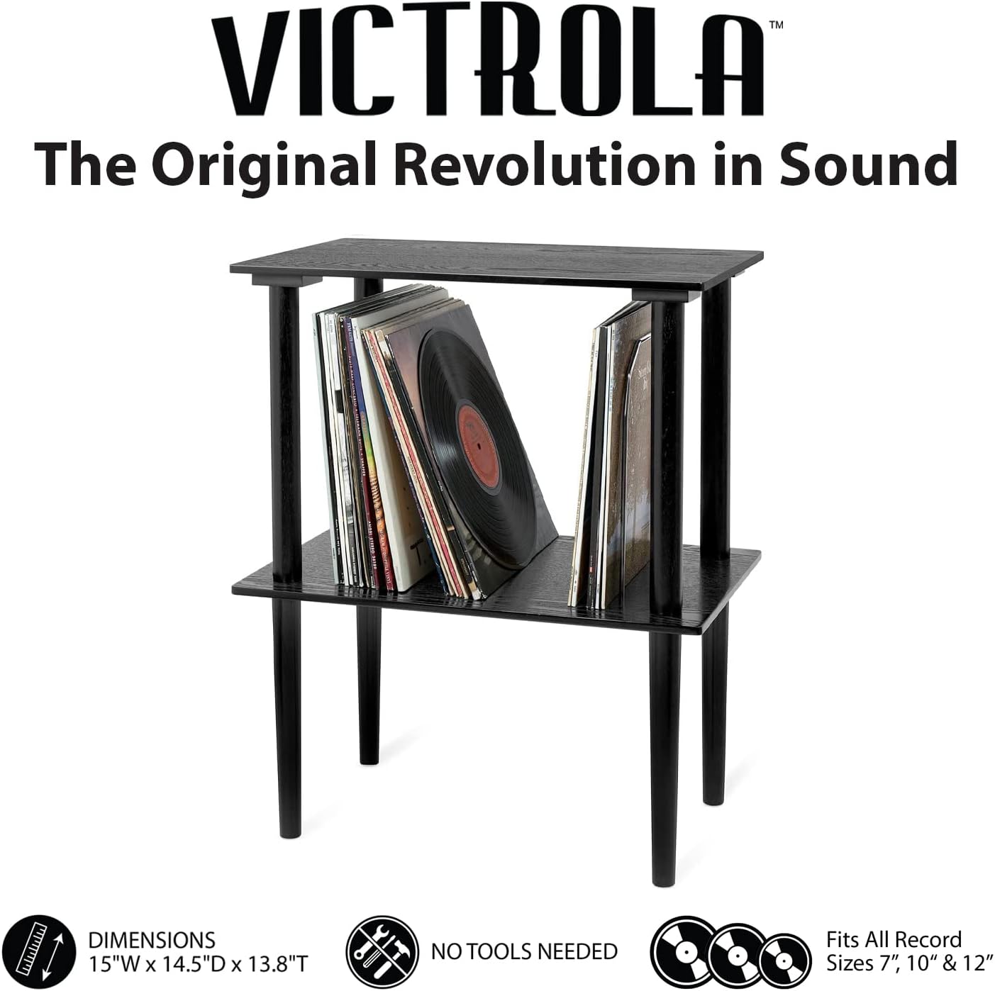 Victrola 8-in-1 Bluetooth Record Player & Multimedia Center, Built-in Stereo Speakers - Turntable, Wireless Music Streaming, Real Wood | Espresso