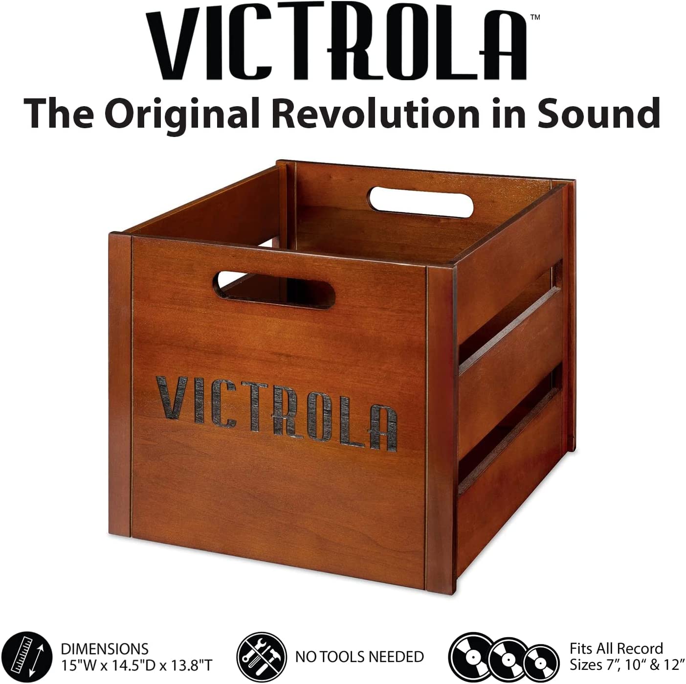 Victrola Nostalgic 6-in-1 Bluetooth Report Player & Multimedia Center with Built-in Speakers - 3-Speed Turntable, CD & Cassette Player, FM Radio | Wireless Music Streaming | Mahogany