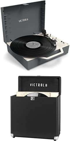 Victrola Vintage 3-Speed Bluetooth Portable Suitcase Account Player with Built-in Speakers | Upgraded Turntable Audio Sound| Includes Extra Stylus | Black, Prototype Number: VSC-550BT-BK, 1SFA