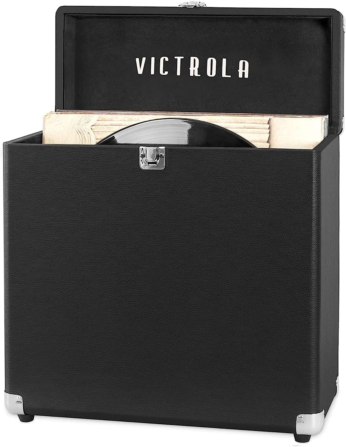 Victrola Vintage 3-Speed Bluetooth Portable Suitcase Report Player with Built-in Speakers | Upgraded Turntable Audio Sound| Includes Extra Stylus | Black, Template Number: VSC-550BT-BK, 1SFA