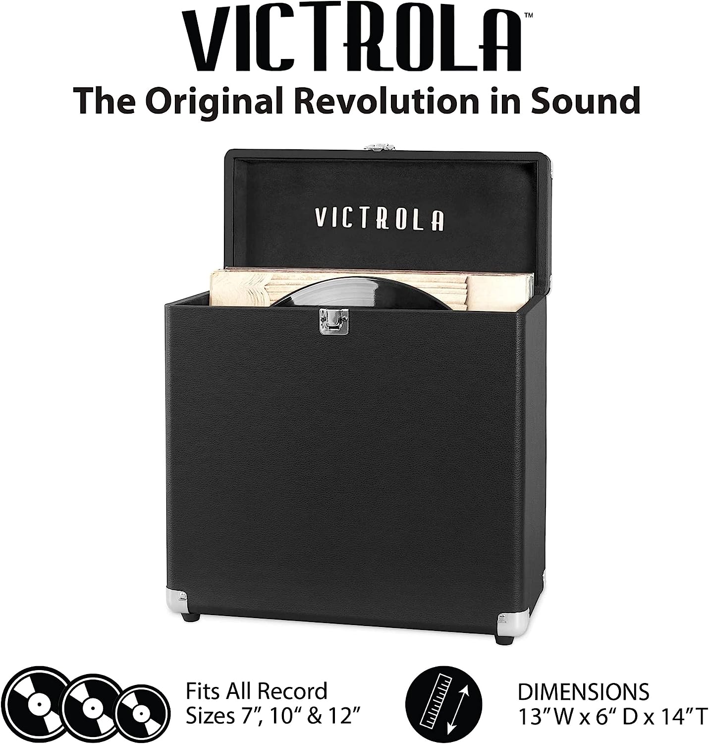 Victrola Vintage 3-Speed Bluetooth Portable Suitcase Record Player with Built-in Speakers | Upgraded Turntable Audio Sound| Includes Extra Stylus | Black, Prototype Number: VSC-550BT-BK, 1SFA