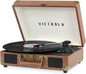 Victrola Vintage 3-Speed Bluetooth Portable Suitcase Account Player with Built-in Speakers | Upgraded Turntable Audio Sound| Includes Extra Stylus | Black, Prototype Number: VSC-550BT-BK, 1SFA