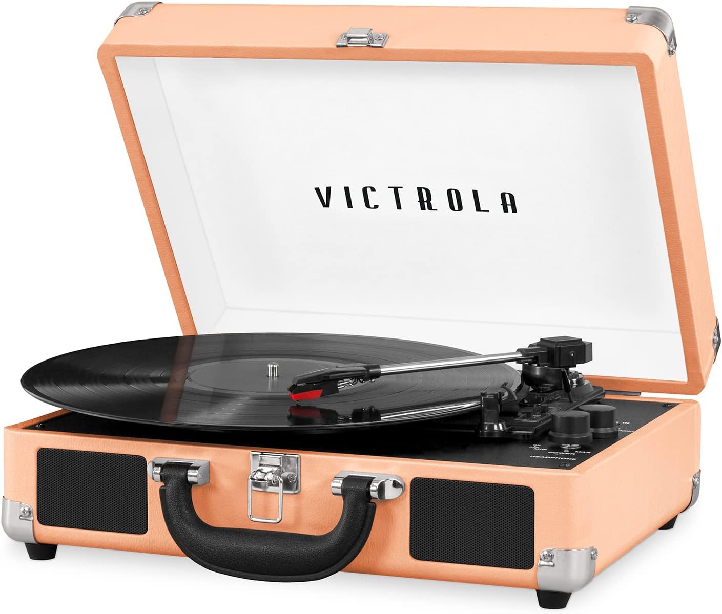 Victrola Vintage 3-Speed Bluetooth Portable Suitcase Account Player with Built-in Speakers | Upgraded Turntable Audio Sound| Includes Extra Stylus | Turquoise, Model Number: VSC-550BT